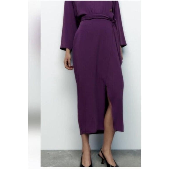 Zara side button mock neck midi dress Size S - Picture 13 of 15